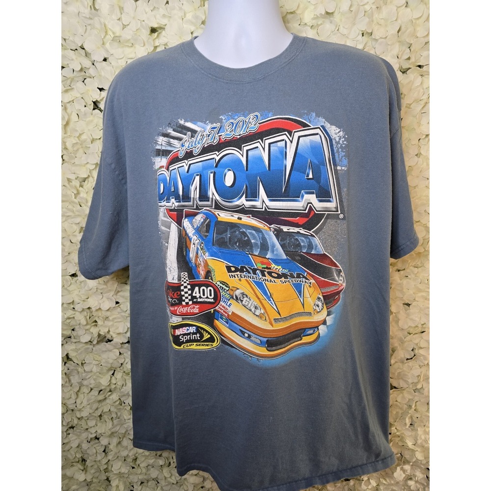 Nascar Daytona 500 2012 T-Shirt Blue, Graphic Print XXL, Racing Is Life